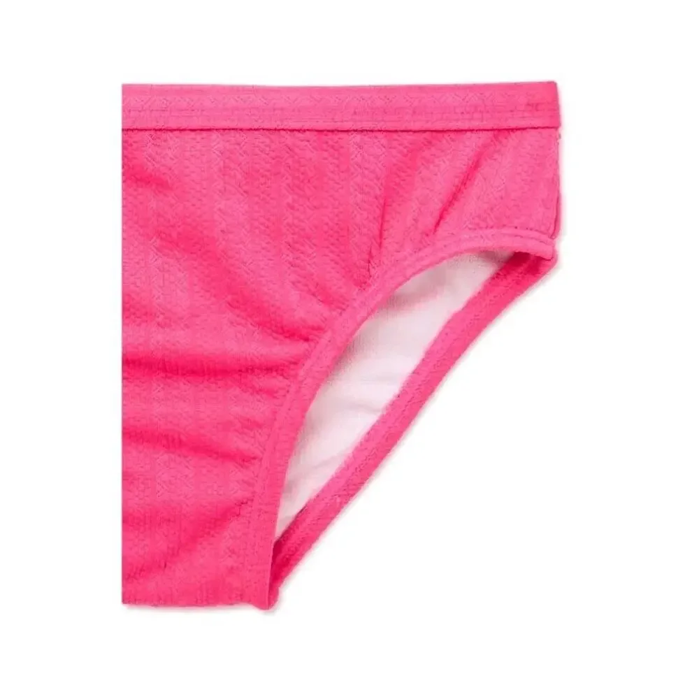 Wonder Nation Toddler Girl Pink Ruffle Strap Tankini 2 Piece Swimsuit Size 12M